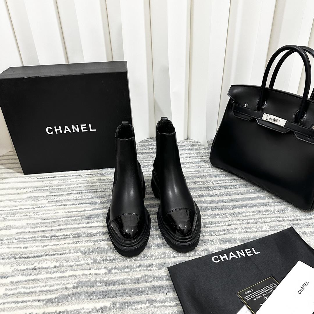 chanel fw23 new arrivalXiaoxiangs 2023 AutumnWinter Chelsea Short Boot New ProductCalf l