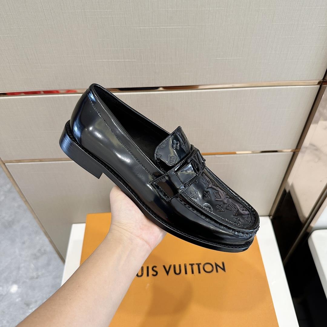 lv Family Major Handmade Lefon Shoes Leather Outsole in 2023 Fusion Lacquered Calf Leather