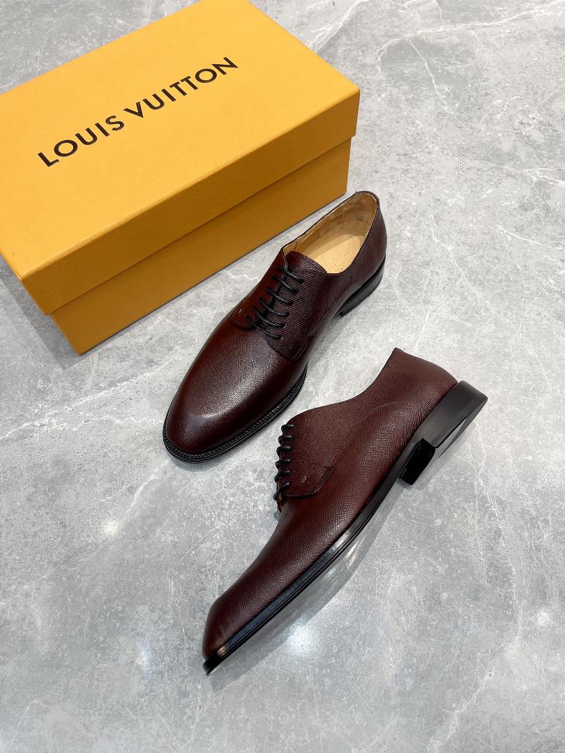 Yuan Louis Vuitton LV Mens Classic Oxford shoe Mens Business Suit Leather Shoes the ori