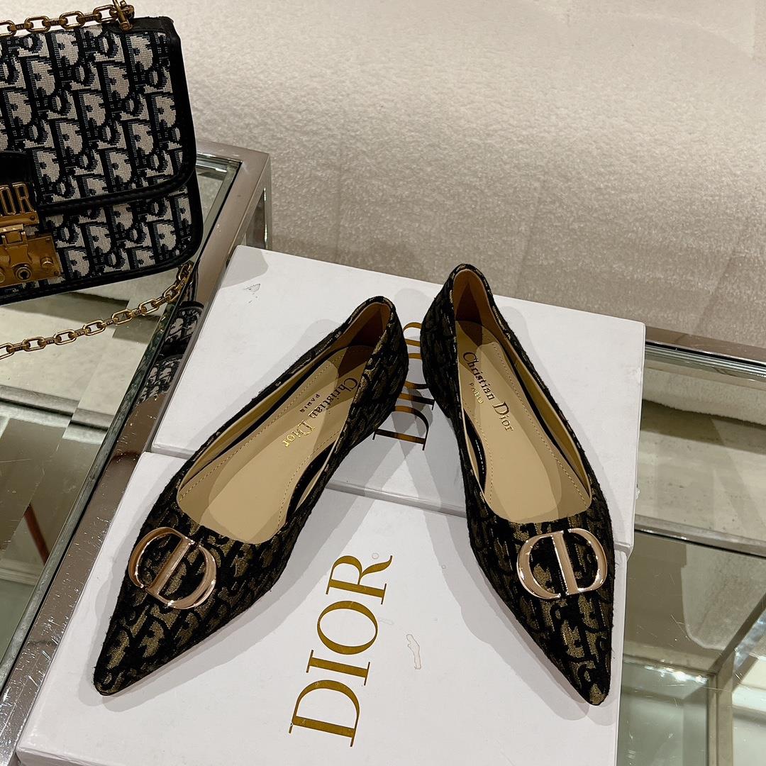 new array Dior Early Spring New Pointed Flat ShoesThe small pointed end paired with a CD buckl