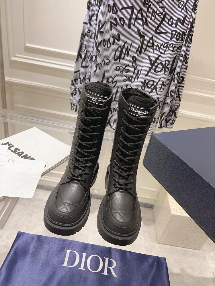 Factory Original Development DIOR2023 New Strap Velcro Short Boots Upper Calf Leather Inne