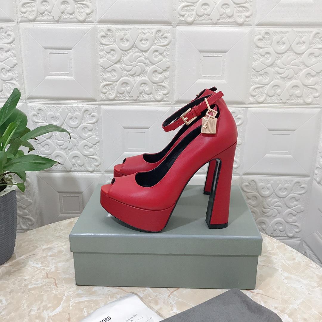 Top quality TOM FORD version new official website synchronous TF lock Peeptoe shoe in 9 colors