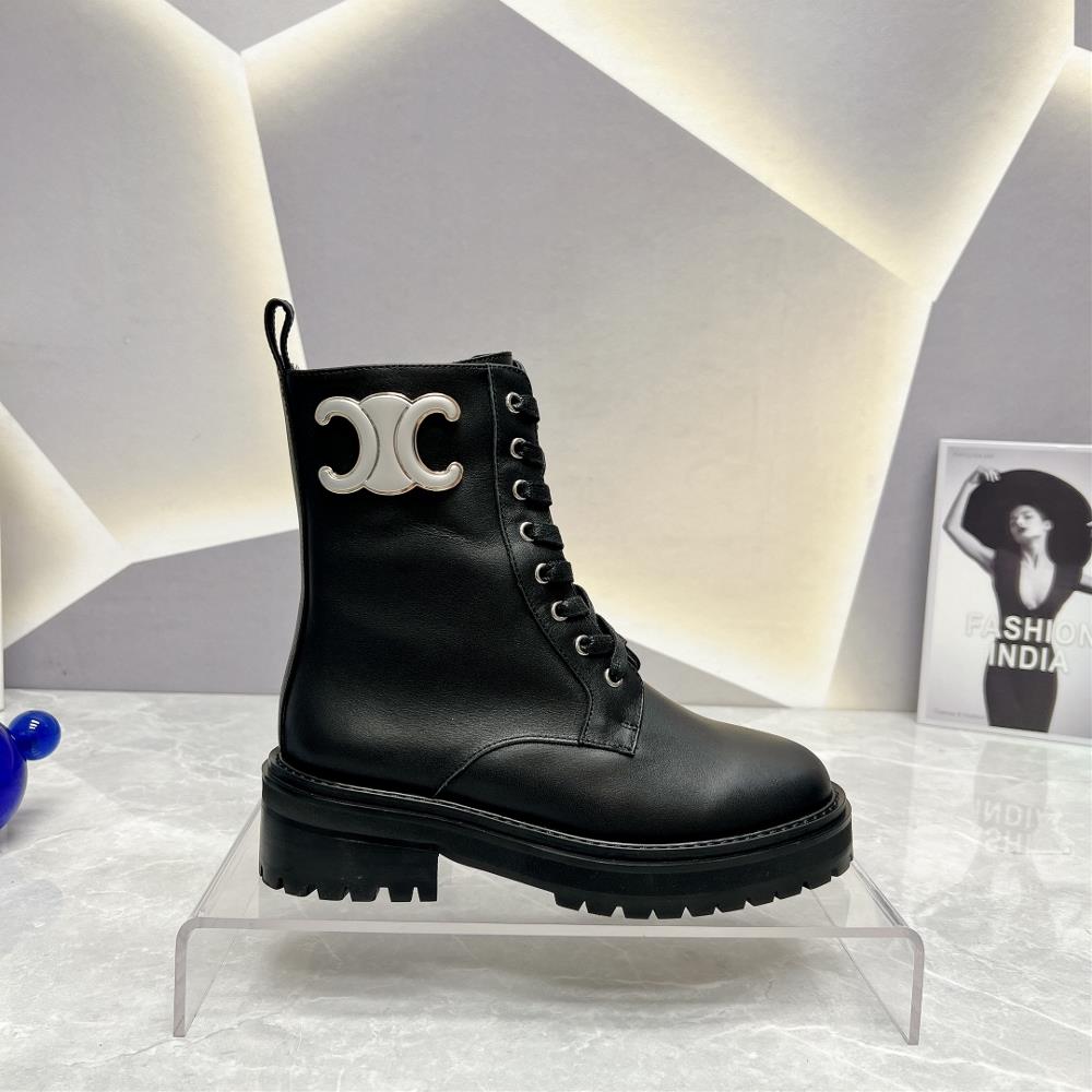 Factory exclusive toplevel versionCELIN Sailings Latest Popular Martin Boot Collection for AutumnWinter 2023Matsuke Thick Bottom Lace up Short Boot