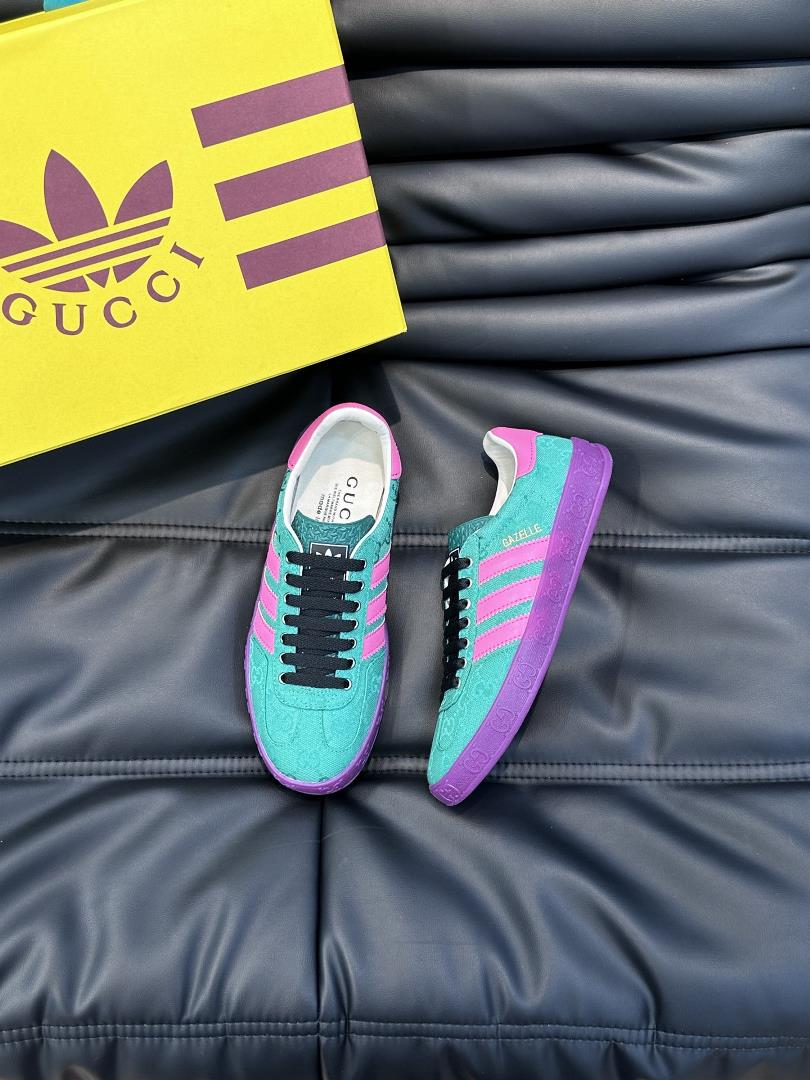 Gucc x adidas 23fw new arrival G Adidas co branded couple casual board shoes with adidas