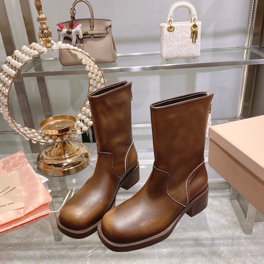 Factory produced  autumn and winter new product new color limited edition high boots miu