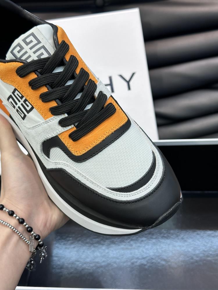 The givenchy brand new givenchy mens thick sole elevated casual sports shoe features a highquality calf leather upper with breathable mesh for a coo