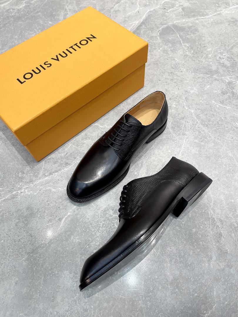 Yuan Louis Vuitton LV Mens Classic Oxford shoe Mens Business Suit Leather Shoes the ori