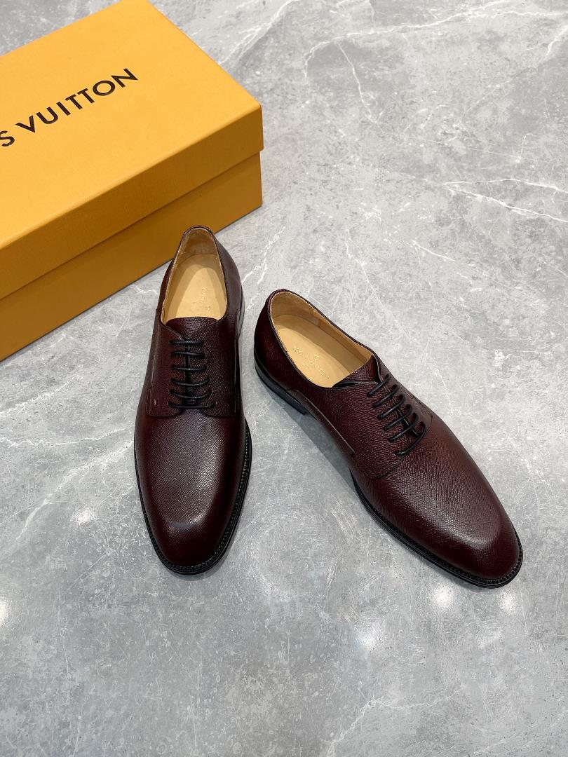 Yuan Louis Vuitton LV Mens Classic Oxford shoe Mens Business Suit Leather Shoes the ori