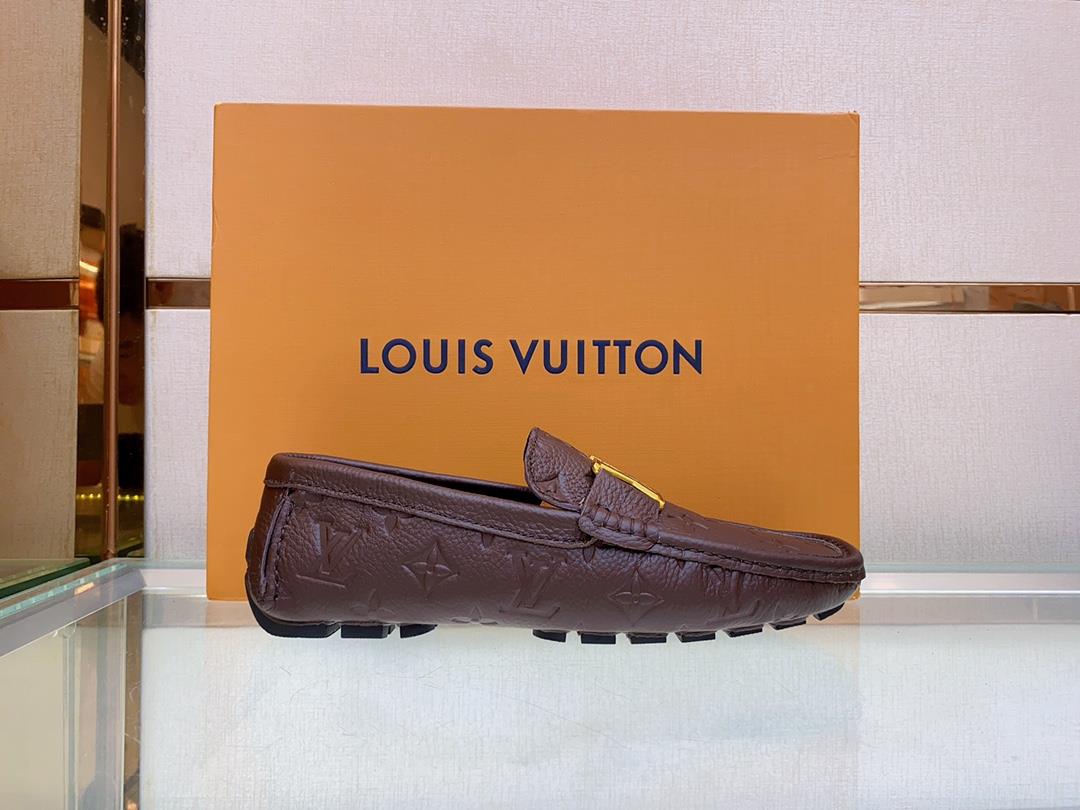 original Single Quality Counter New Louis V Pure Handmade Driving Mens Shoes Bean Shoes