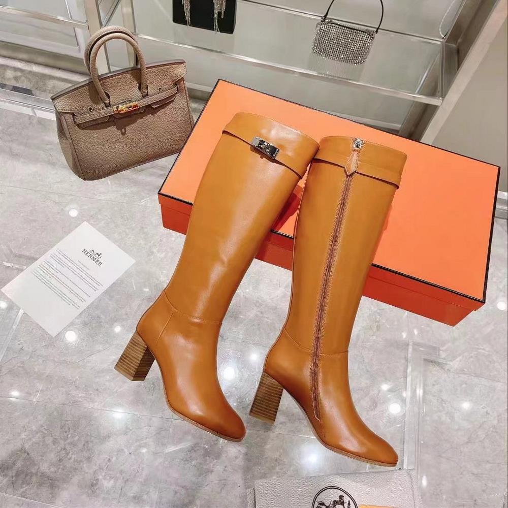 Long term stock Hermes autumn and winter womens fashion 15 inch womens long boots made o