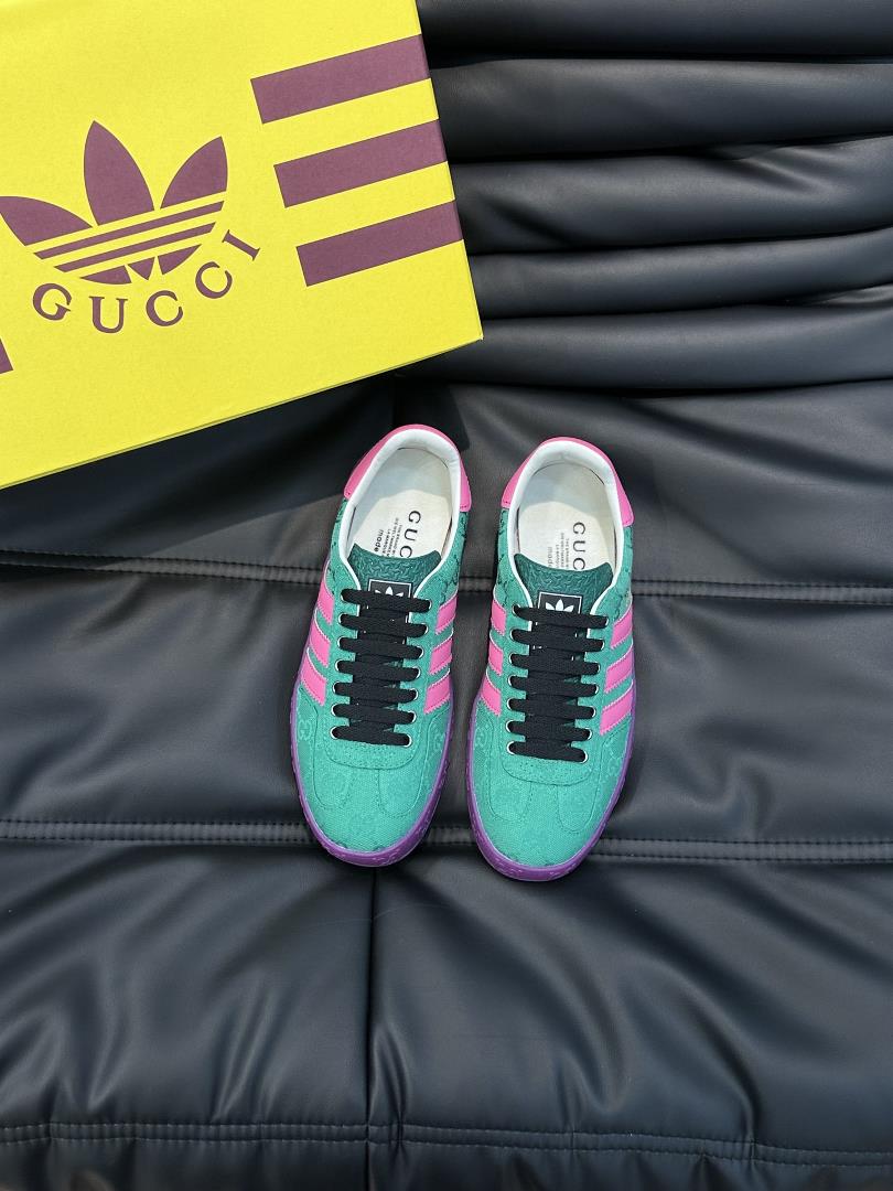 Gucc x adidas 23fw new arrival G Adidas co branded couple casual board shoes with adidas classic th