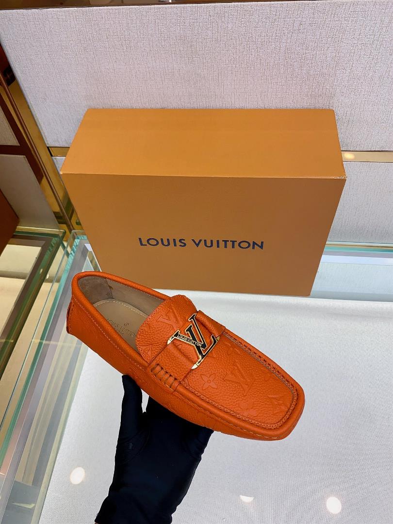 original Single Quality Counter New Louis V Pure Handmade Driving Mens Shoes Bean Shoes