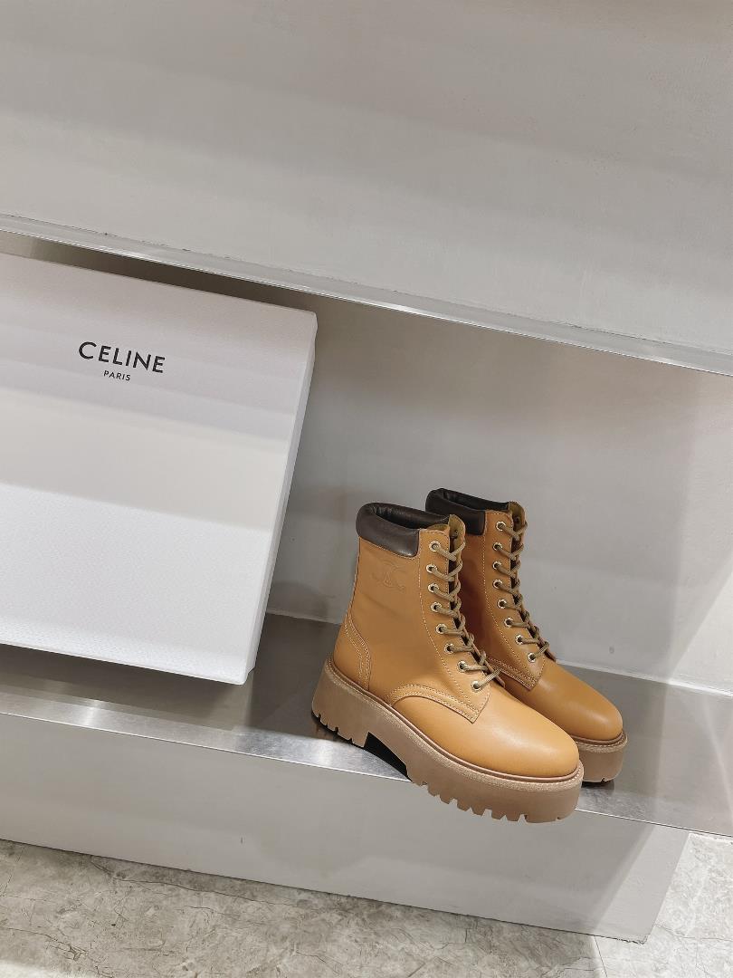 Celine 2023 AutumnWinter New Yang Mi Same BootThe Arc de Triomphe English style short boo