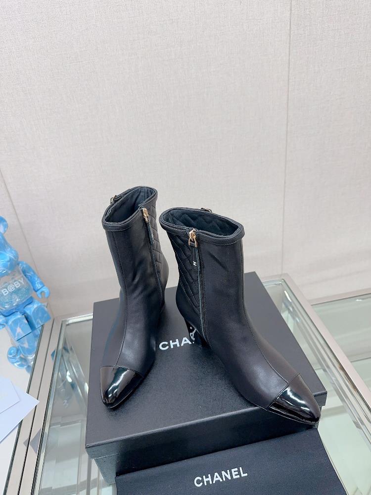 Short boots Long boots 23Ss Autumn and Winter Chane Xiaoxiang New Back Lingge Coarse Heels