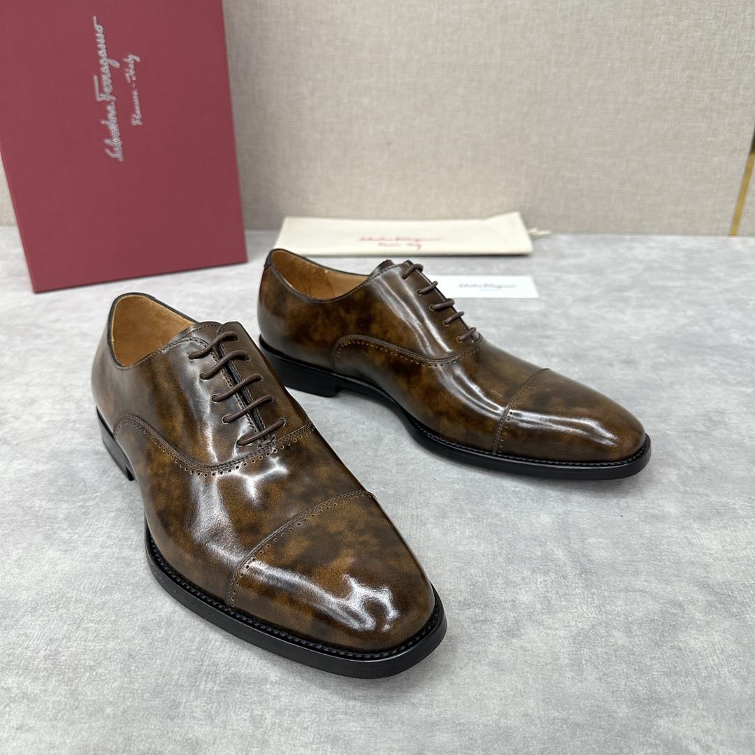 new product on the shelf Ferragam Ferra handmade fine mens formal shoes Leather shoes are