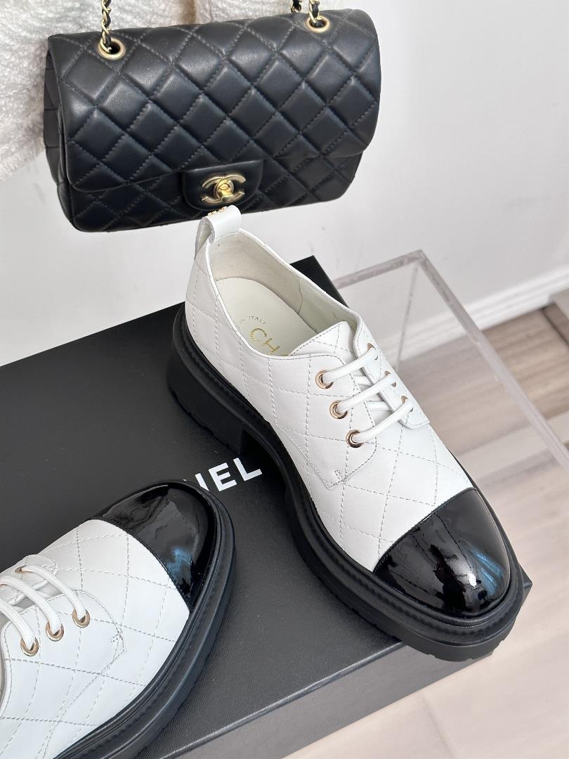 factory price chanel 23ss new product thick soles increased diamond leather shoe upper ado