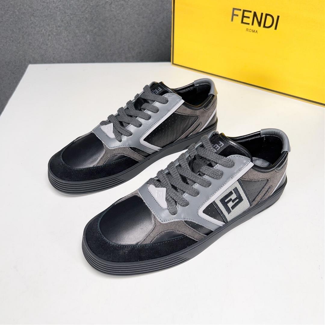 Fendi High quality original couple outfitNapa calf leather upper shoe body stitching bran