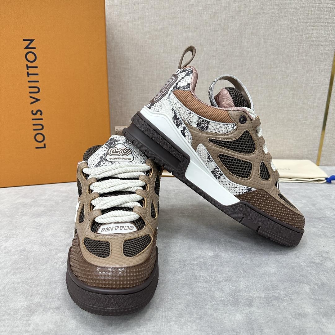 L familys new SKATE thick sole lace up sneakers This LV Skate sneaker combines technology