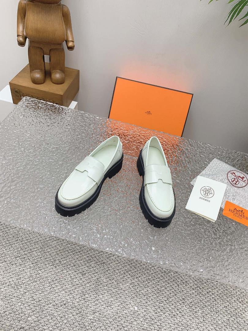 High end Quality H Home 2023 SpringSummer New HERMES Hermes H Lefu Shoes2023 Exclusive D