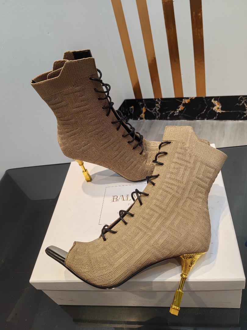 Balmain fw AutumnWinter New Knitted Fish Mouth Elastic Boots Overseas Order Original 11 Perfec