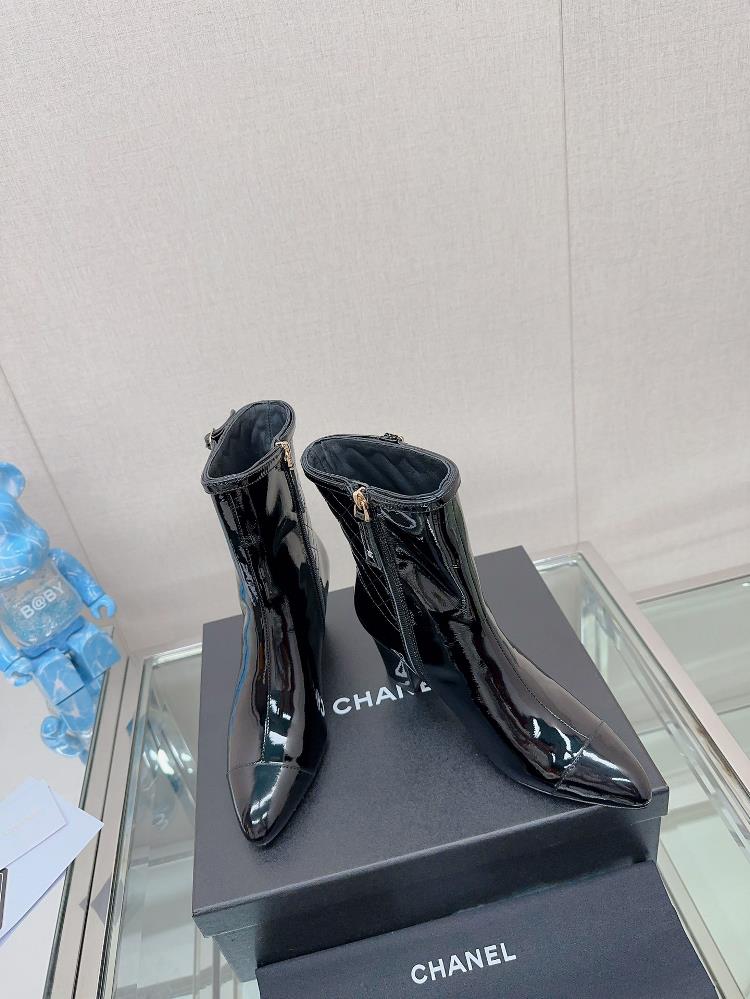 Short boots Long boots 23Ss Autumn and Winter Chanel Xiaoxiang New Back Lingge Coarse Heel