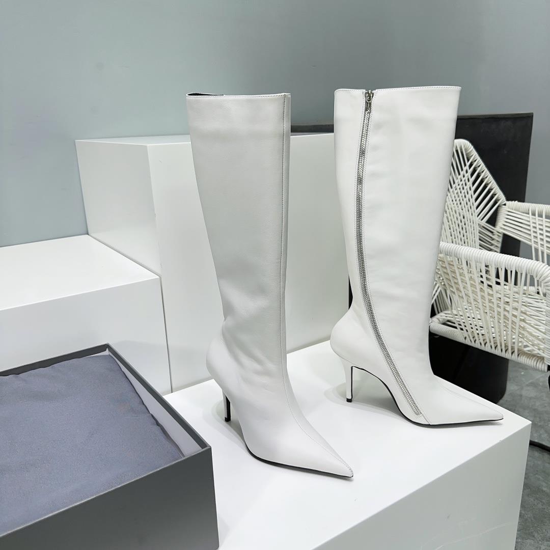 High quality factory produced long boots Balenciaga 2023 autumnwinter pointed zippered long bootsIt