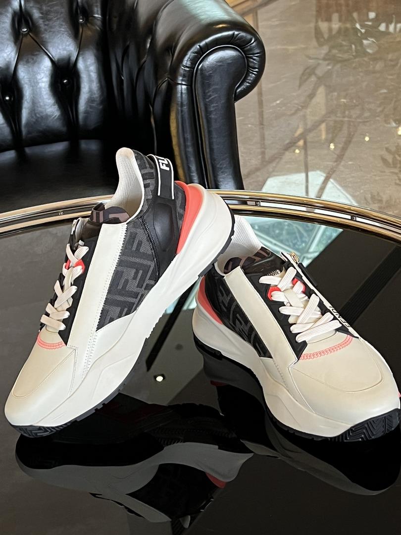 Fendi Flow One Step Sneaker Mens ShoePaired with elastic shoelaces and elastic inserts the wav