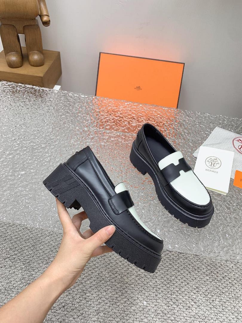 High end Quality H Home 2023 SpringSummer New HERMES Hermes H Lefu Shoes2023 Exclusive D