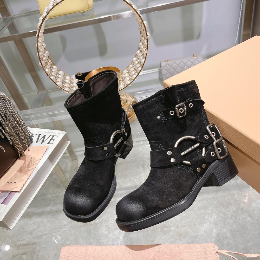 Factory mimiu 2023 Autumn and Winter New Product Limited Quantity Lock Short Boots Popular