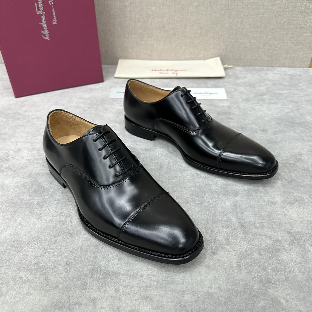 new product on the shelf Ferragam Ferra handmade fine mens formal shoes Leather shoes are