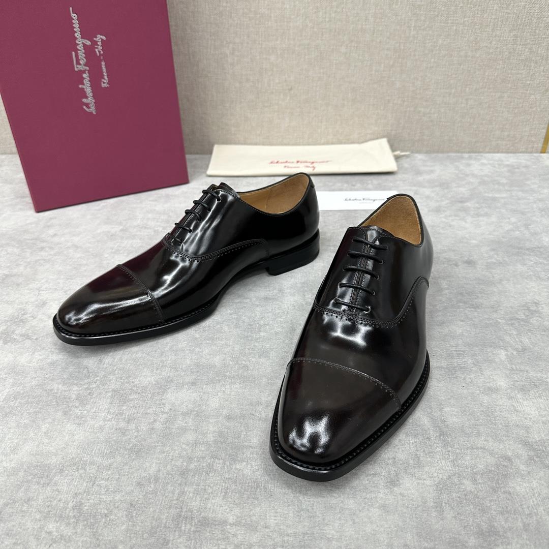 new product on the shelf Ferragam Ferra handmade fine mens formal shoes Leather shoes are