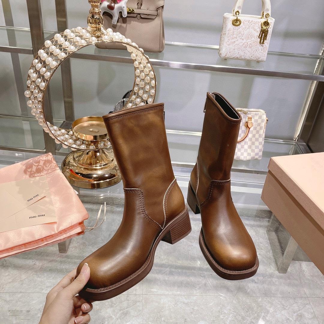 Factory produced  autumn and winter new product new color limited edition high boots miu