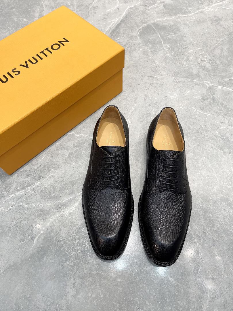 Louis Vuitton LV Mens Classic Oxford shoe Mens Business Suit Leather Shoes the original model 1