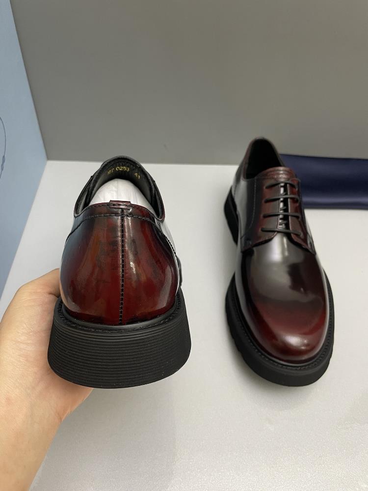 What sets Prada Mens Formal Leather Shoes apart from other brands is their nonrepetitive