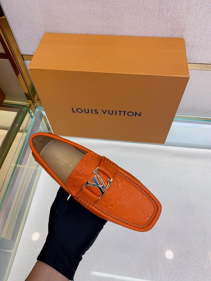 original Single Quality Counter New Louis V Pure Handmade Driving Mens Shoes Bean Shoes