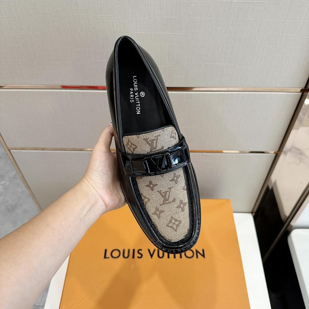 lv Family Major Handmade Lefon Shoes Leather Outsole in 2023 Fusion Lacquered Calf Leather