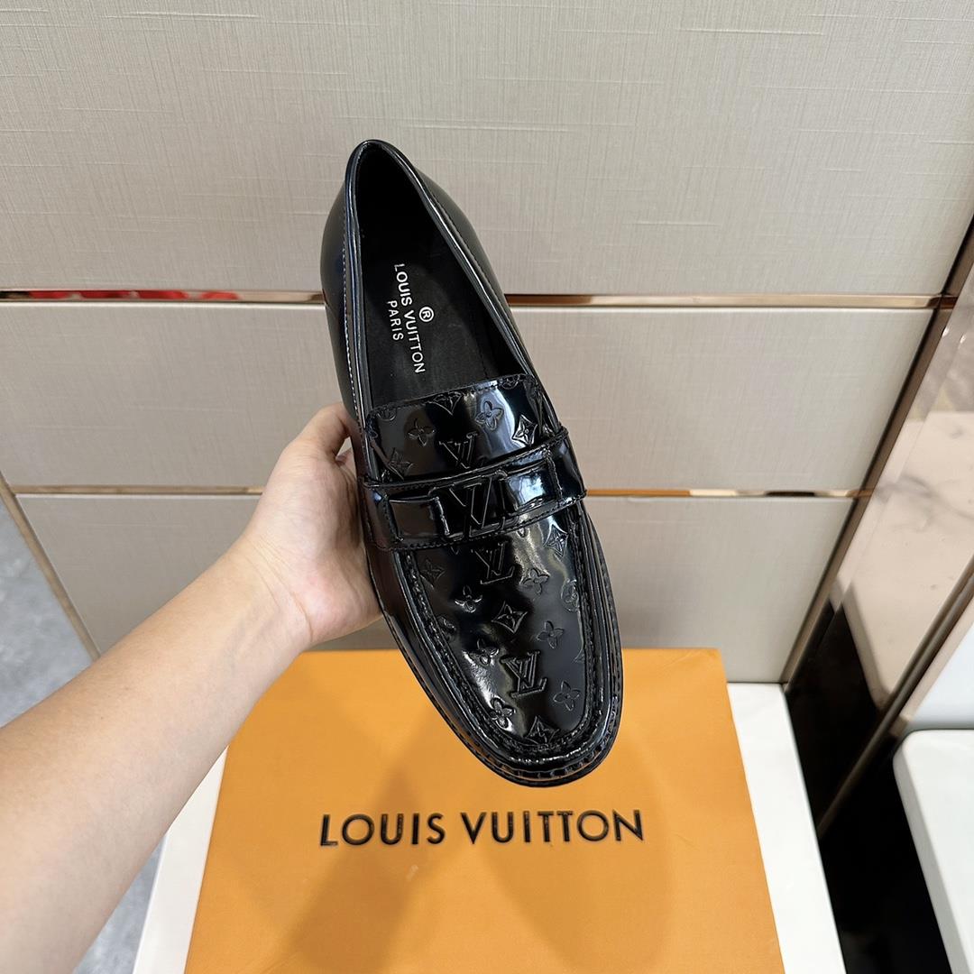 lv Family Major Handmade Lefon Shoes Leather Outsole in 2023 Fusion Lacquered Calf Leather