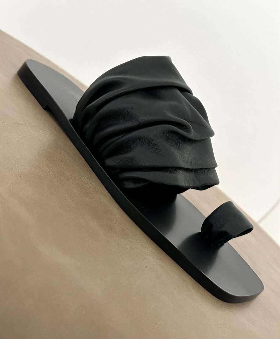 Black THE ROW Wrap Leather Sandals Size 3540 This Drape sandal is carefully crafted from sheep