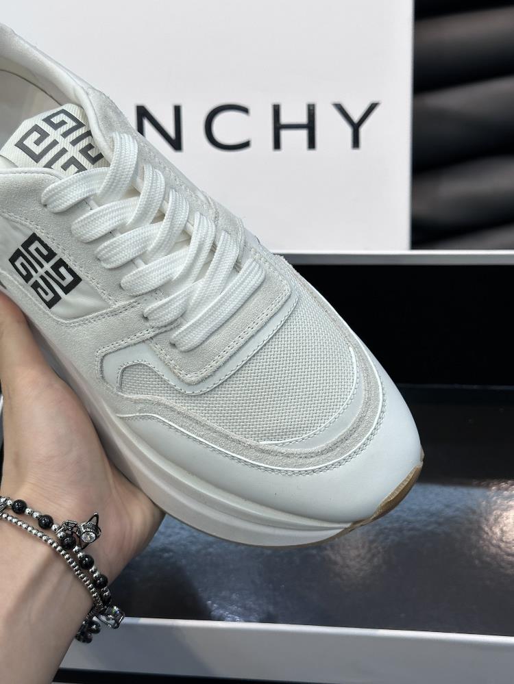 The givenchy brand new GIV 1 mens thick sole elevated casual sports shoe features a highquality calf leather upper with breathable mesh for a cool a