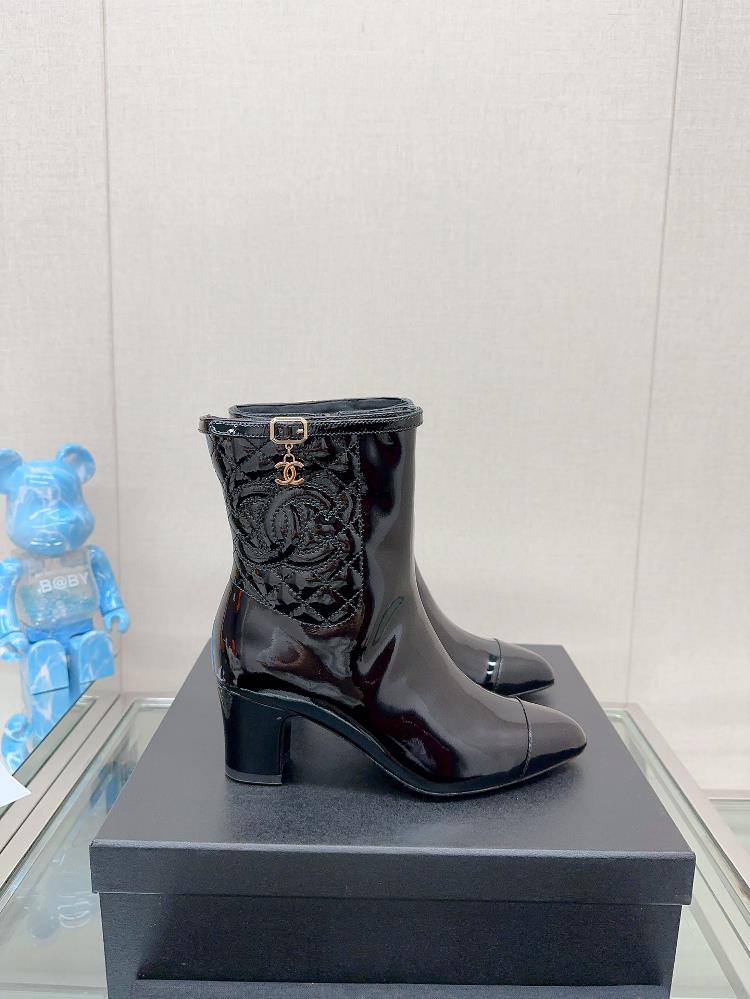 Short boots Long boots 23Ss Autumn and Winter Chanel Xiaoxiang New Back Lingge Coarse Heel