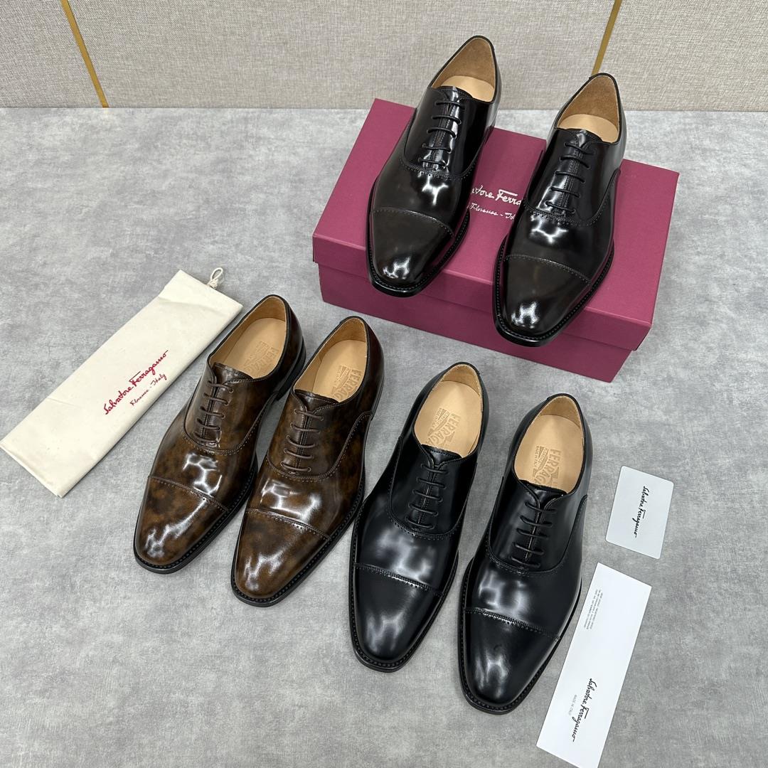 new product on the shelf Ferragam Ferra handmade fine mens formal shoes Leather shoes are