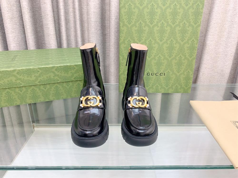 Gucci Counter New Side Zipper Ankle Boots The original version is reproduced with a supe