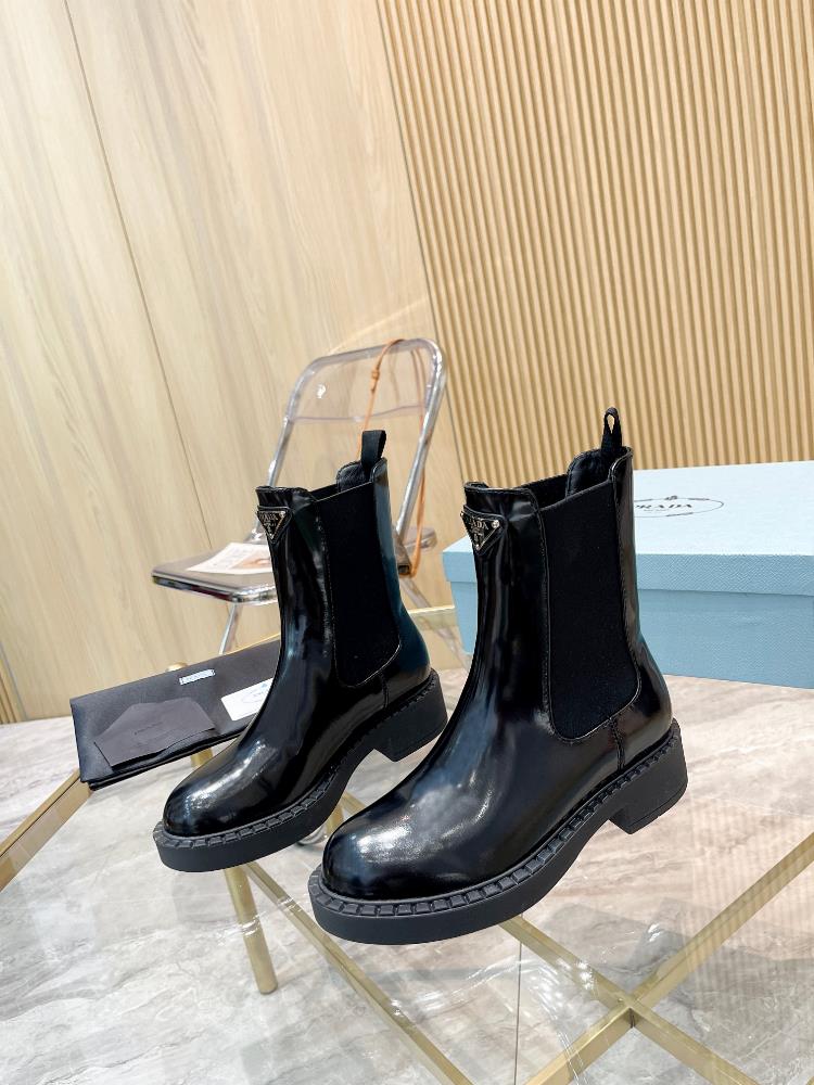 The top luxury version of PRADA a popular short boot on the 2023 AutumnWinter runway sho