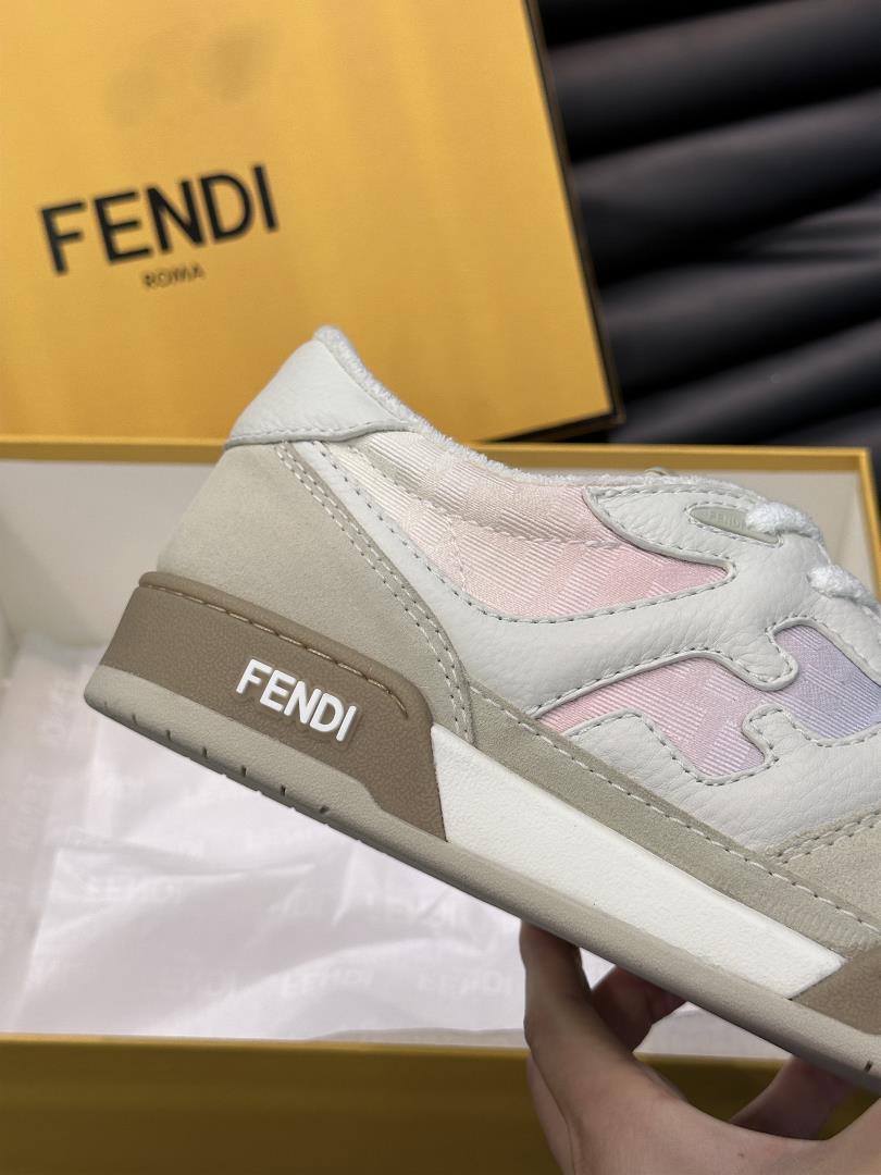 Fend Mens Match Tanabata Limited Casual Sports Shoes Tongue Straps Retro Label White Su