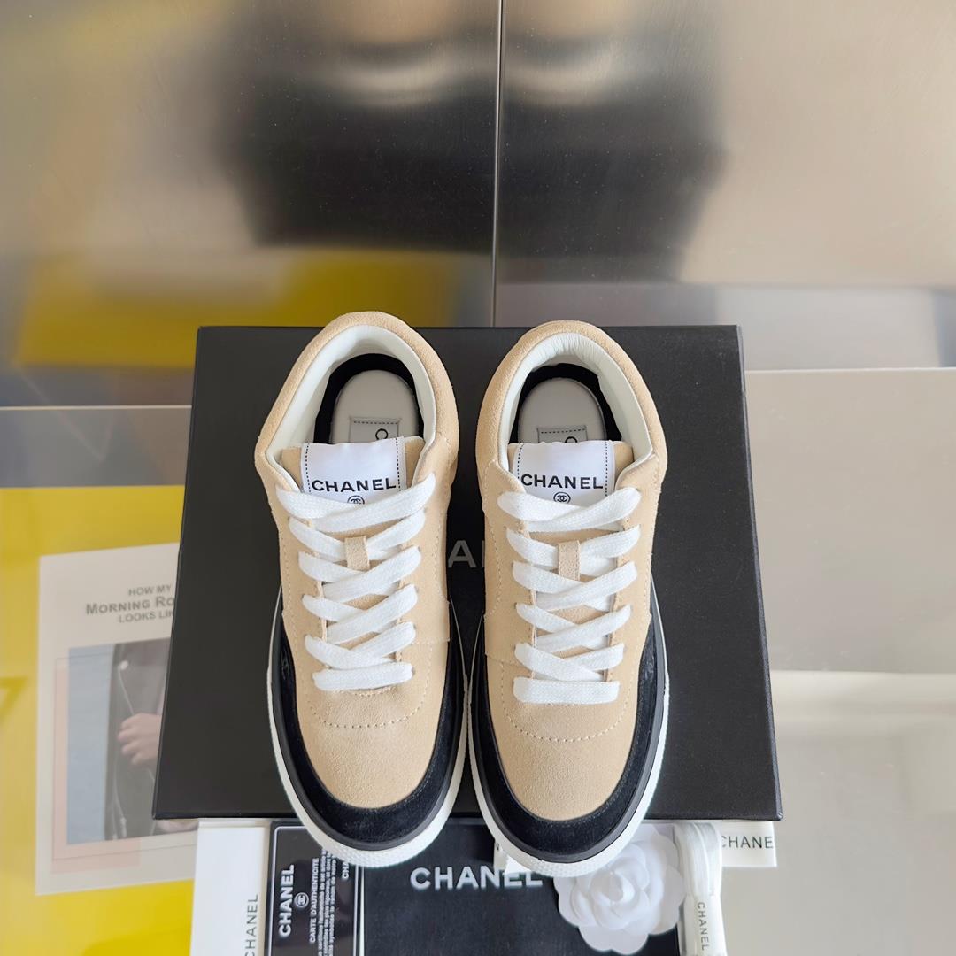 Top version Chanel Chanel 23B Panda Color Sneaker Xiaoxiang Casual Sports Shoes Thick Sole