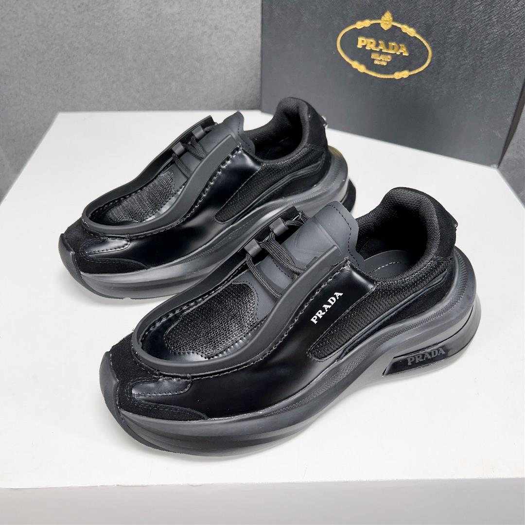 New color scheme Prad leather thick sole casual sports shoes shippedImported Napa leather upper with