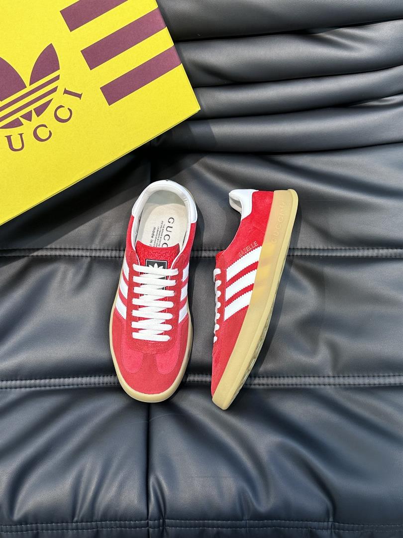 Gucc x adidas 23fw new arrival G Adidas co branded couple casual board shoes with adidas