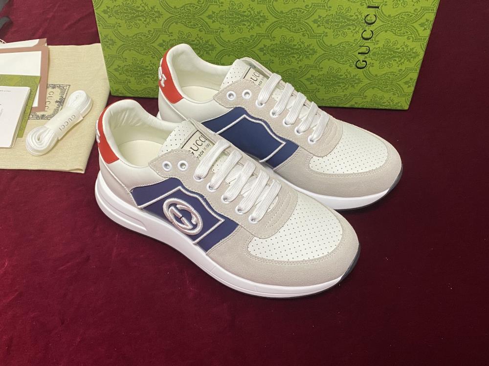 Gui Low Top Sneaker CollectionThis sneaker features a top layer of leather and classic perforated design with an embroidered brand logo on the tail a