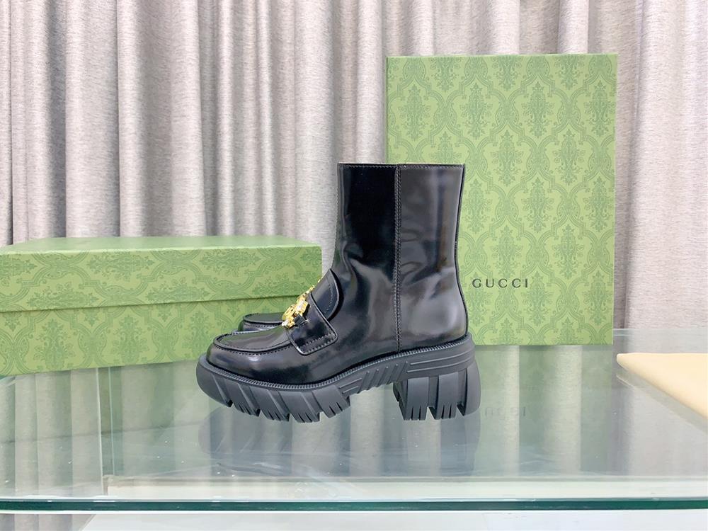 Gucci Counter New Side Zipper Ankle Boots The original version is reproduced with a supe