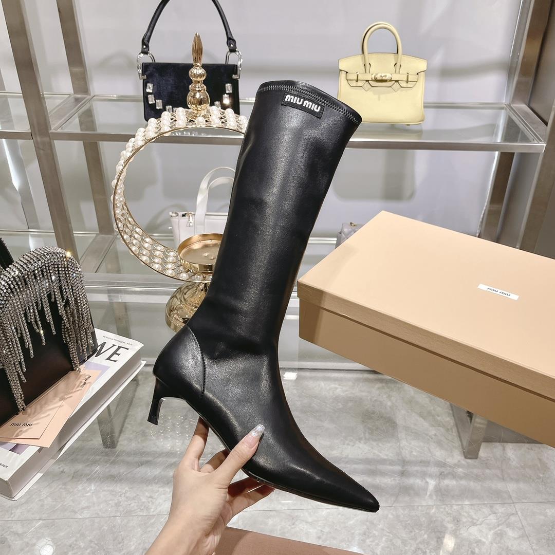 Long boots for appearance  Miu Miu runway style new spring boots for autumn and winter 2